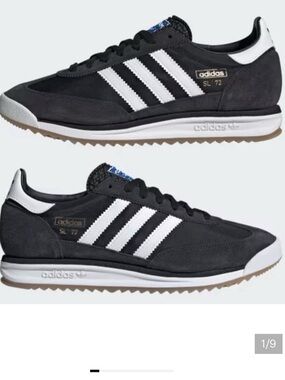 adidas SL72 RS Retro Sneaker in Black & White. Men’s 11 1/2.
